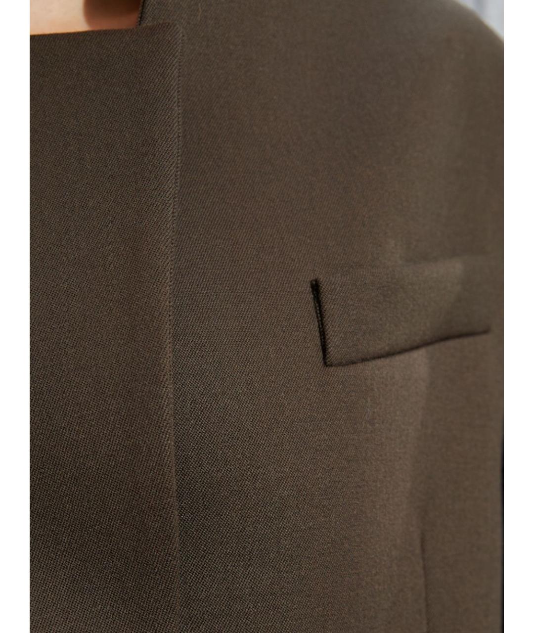 THE ATTICO Коричневый шерстяной жакет/пиджак, фото 5