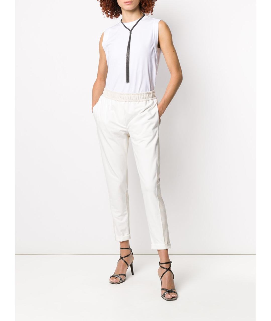 BRUNELLO CUCINELLI Белая хлопковая майка, фото 2