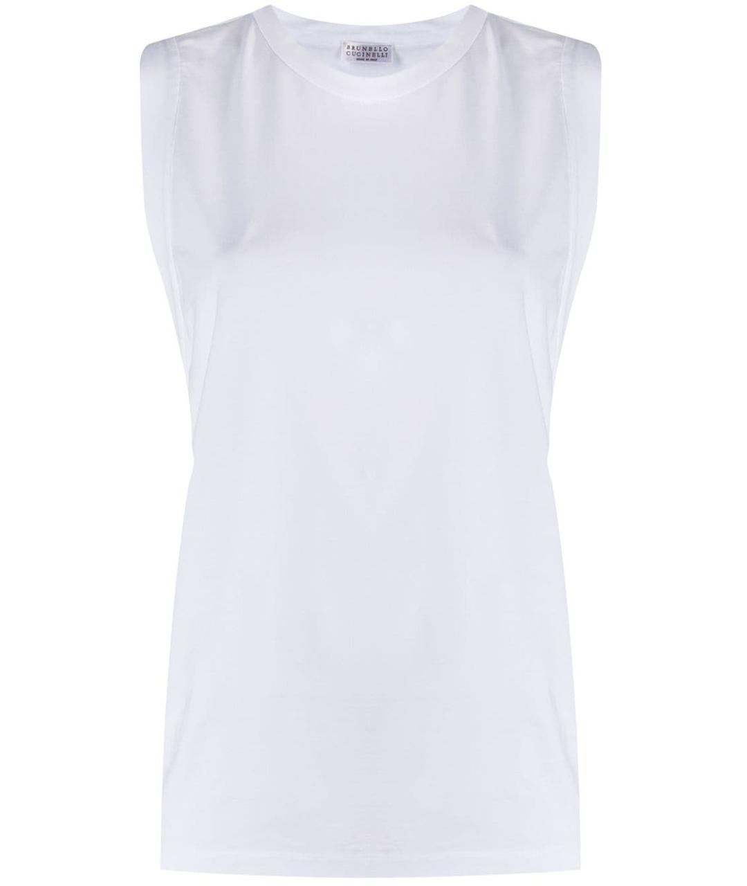 BRUNELLO CUCINELLI Белая хлопковая майка, фото 1