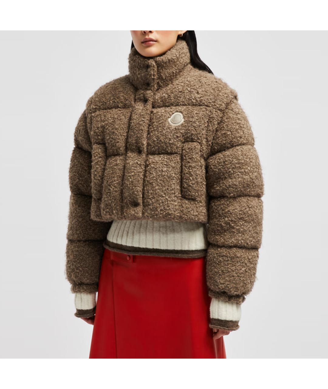 MONCLER Коричневый пуховик, фото 4