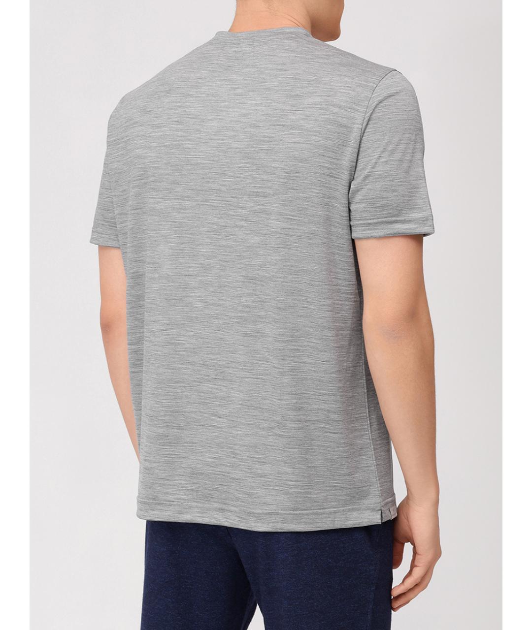 CAPOBIANCO Серая хлопко-шерстяная футболка, фото 3
