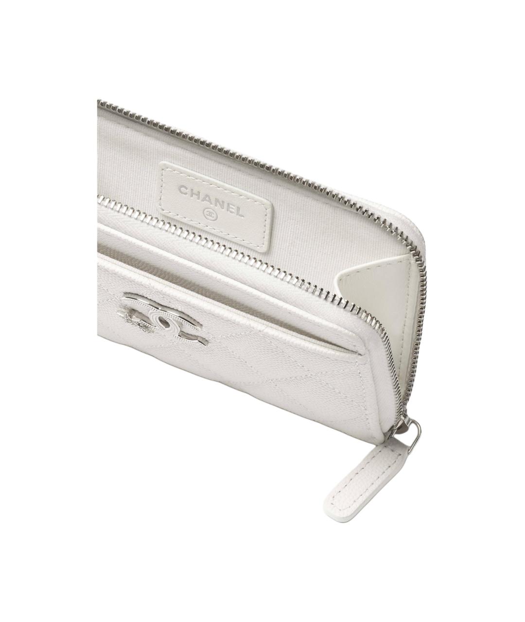 CHANEL Белый кожаный кардхолдер, фото 4