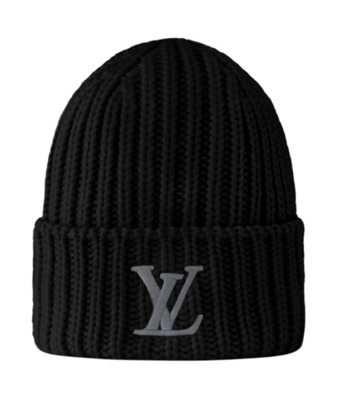 LOUIS VUITTON Черная шерстяная шапка, фото 2