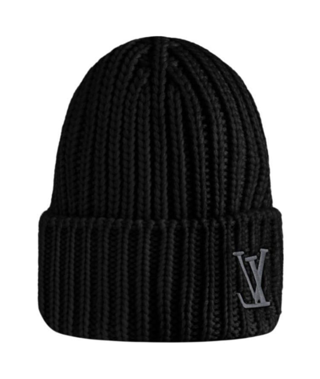 LOUIS VUITTON Черная шерстяная шапка, фото 3