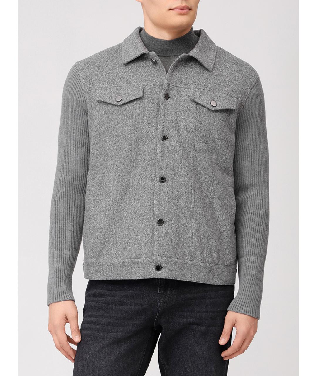 CAPOBIANCO Серая хлопковая куртка, фото 4