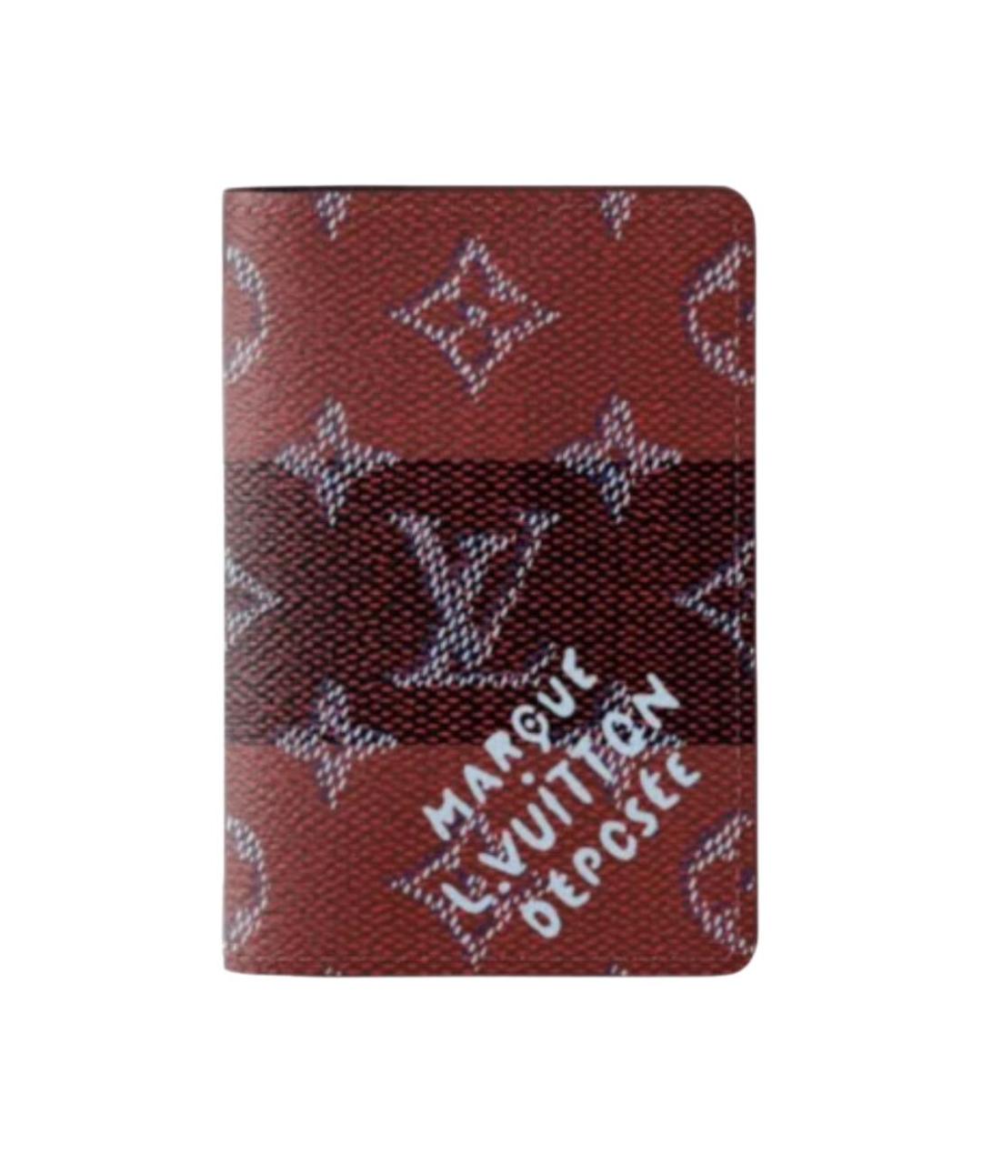 LOUIS VUITTON Красный кожаный кошелек, фото 2