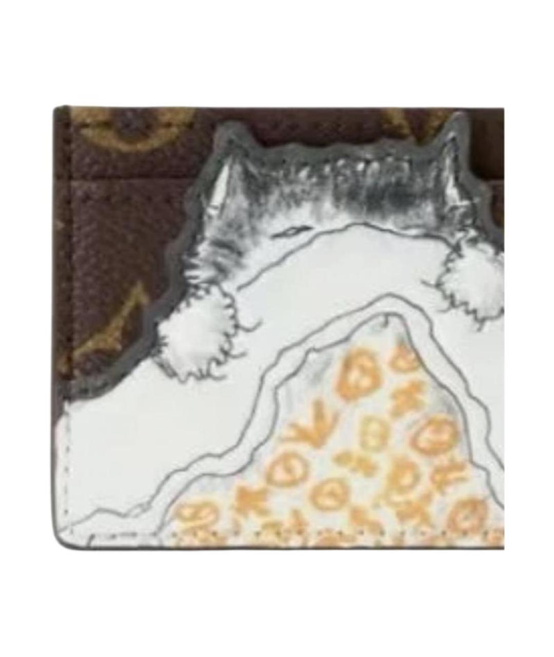 LOUIS VUITTON Коричневый кожаный кардхолдер, фото 2