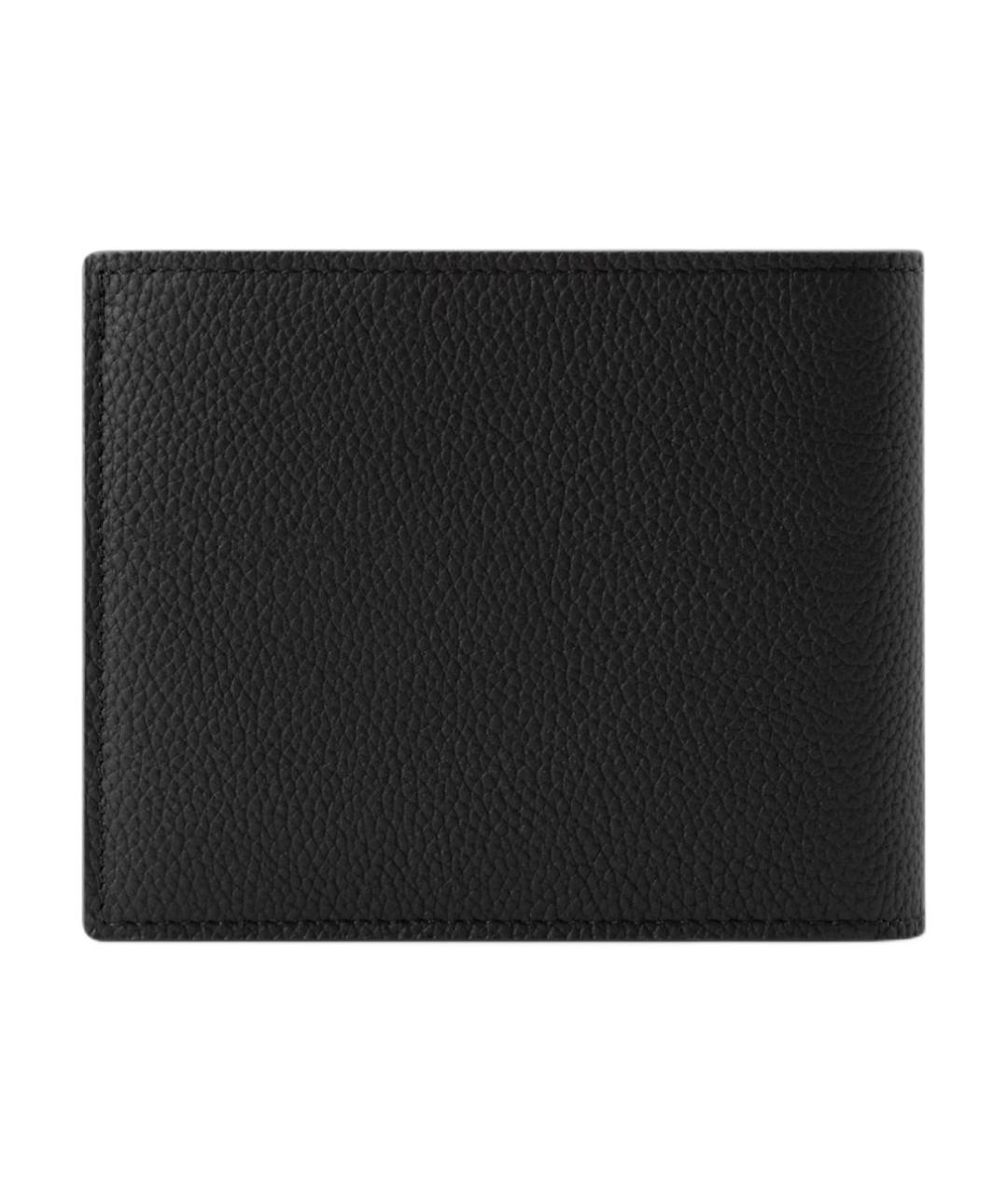 LOUIS VUITTON Черный кожаный кошелек, фото 3