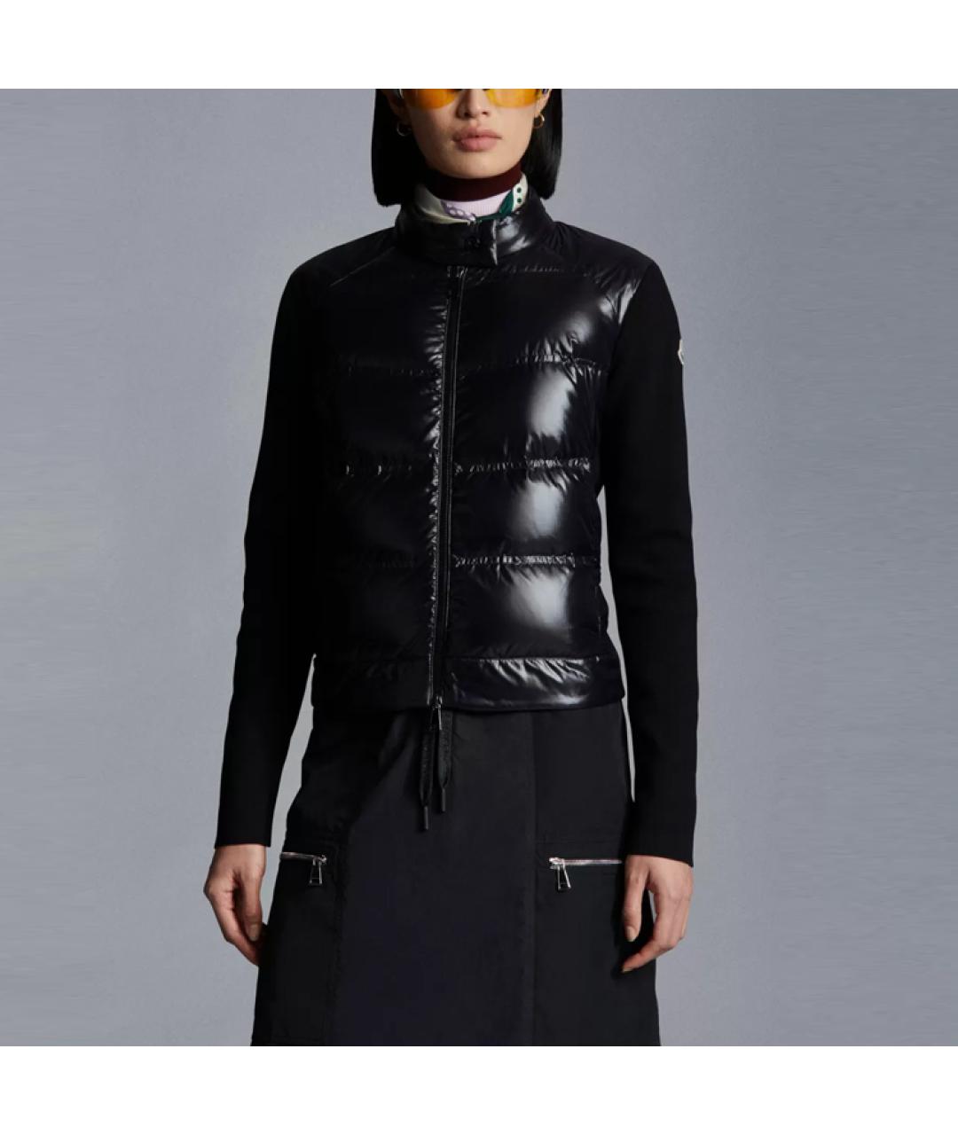 MONCLER Черный пуховик, фото 2