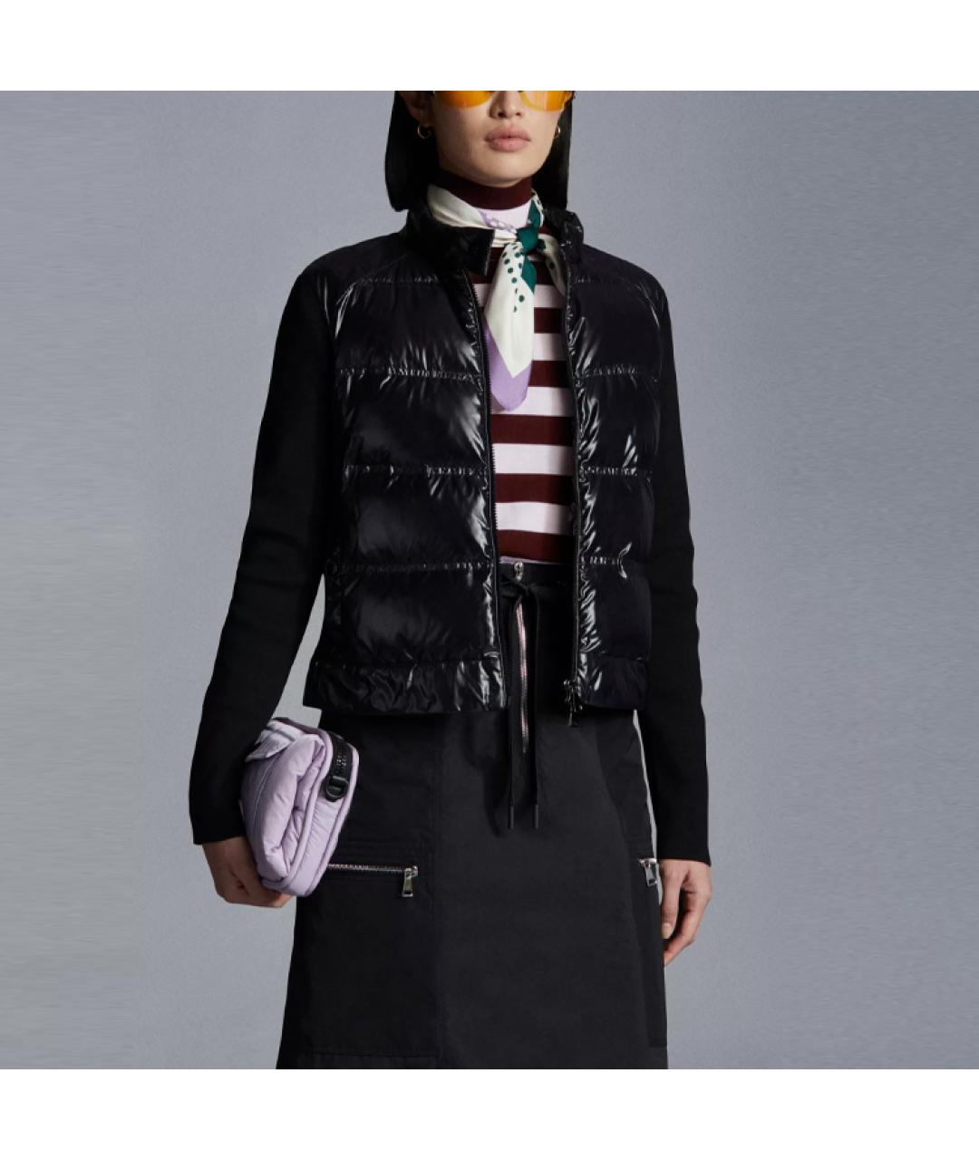 MONCLER Черный пуховик, фото 4