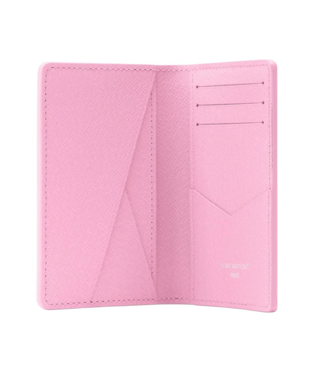 LOUIS VUITTON Розовый кожаный кошелек, фото 4