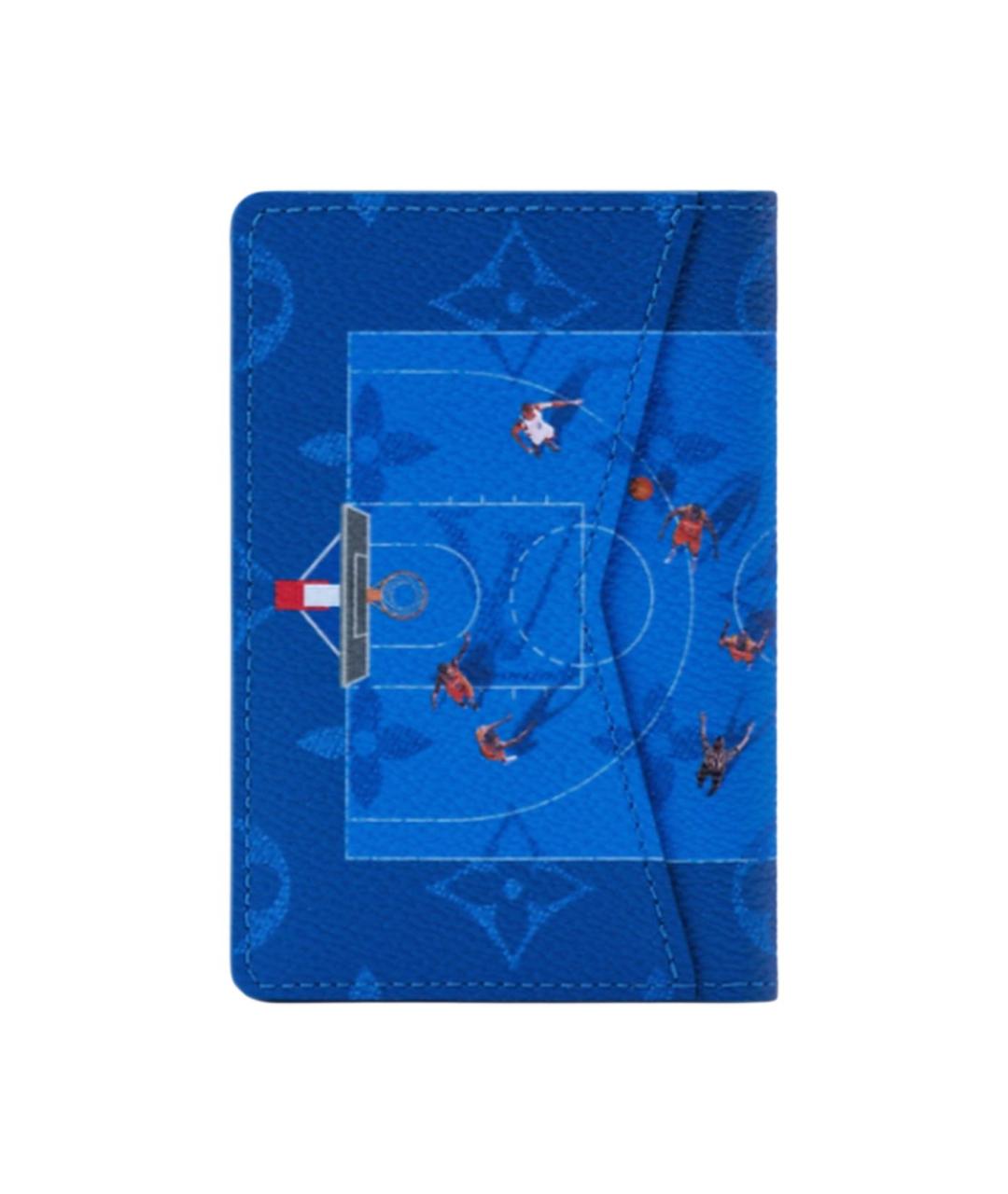 LOUIS VUITTON Синий кожаный кошелек, фото 3