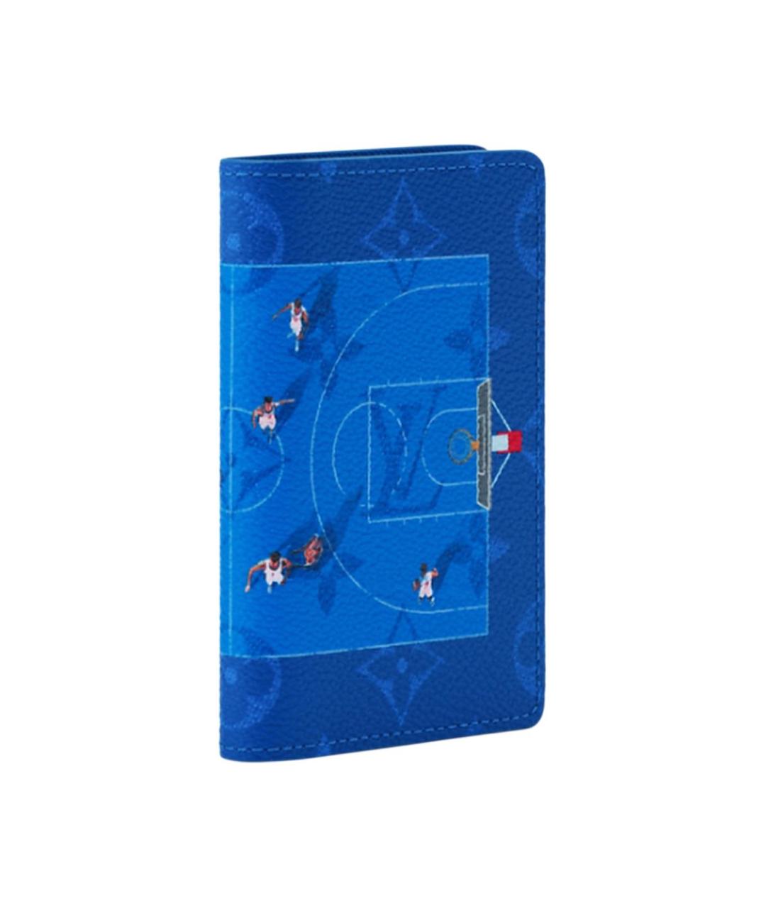 LOUIS VUITTON Синий кожаный кошелек, фото 2