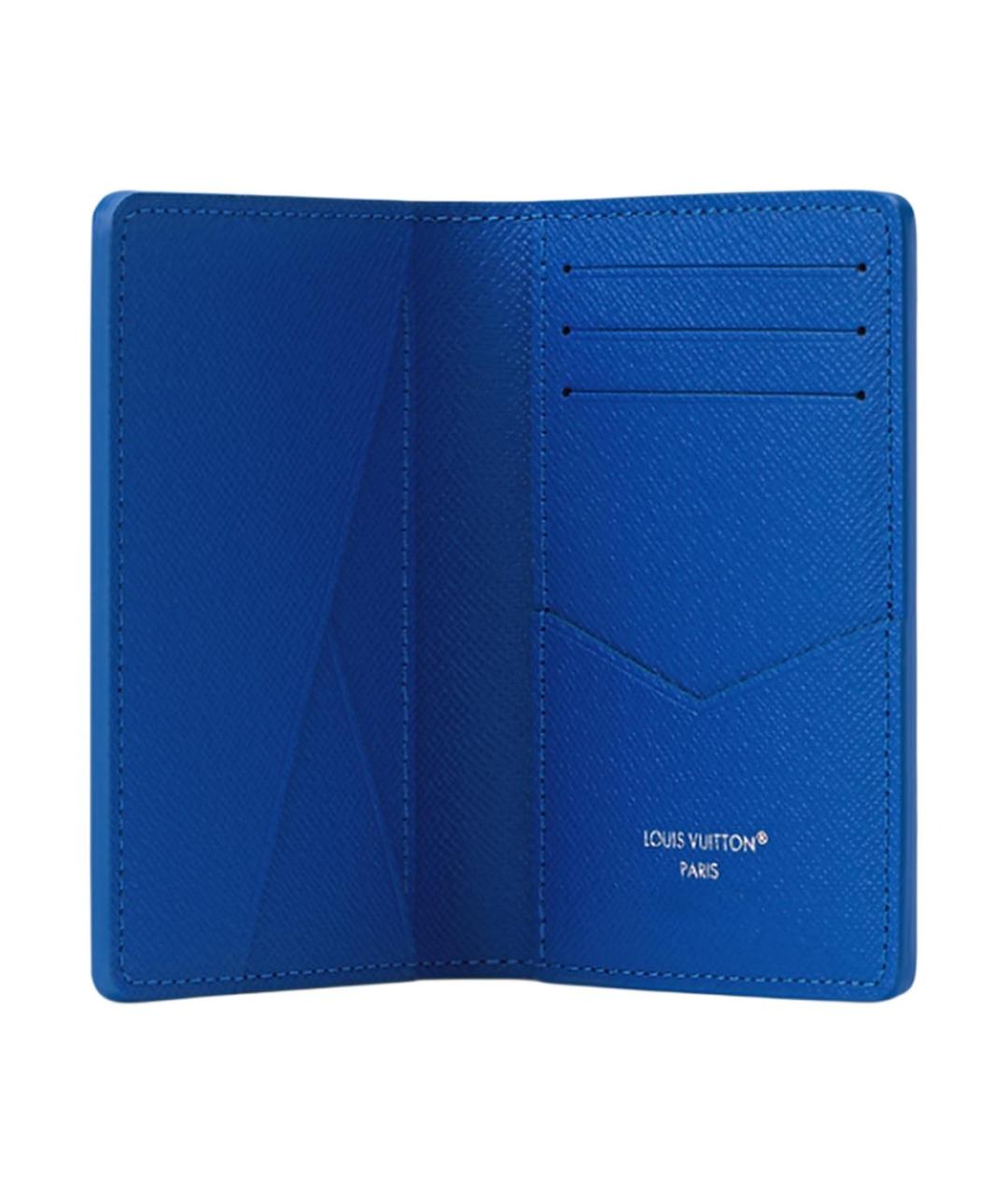 LOUIS VUITTON Синий кожаный кошелек, фото 4