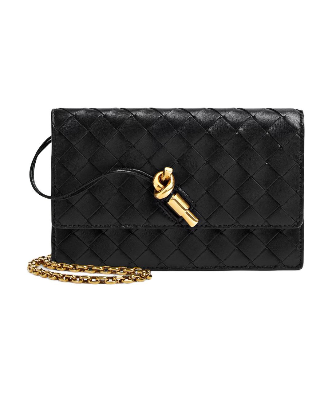 BOTTEGA VENETA Черный кожаный кошелек, фото 1