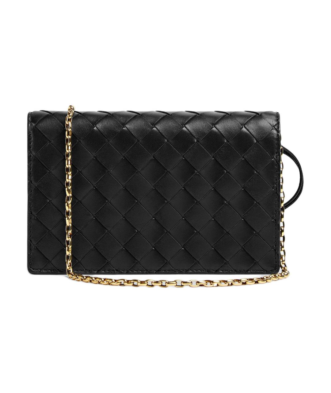 BOTTEGA VENETA Черный кожаный кошелек, фото 3