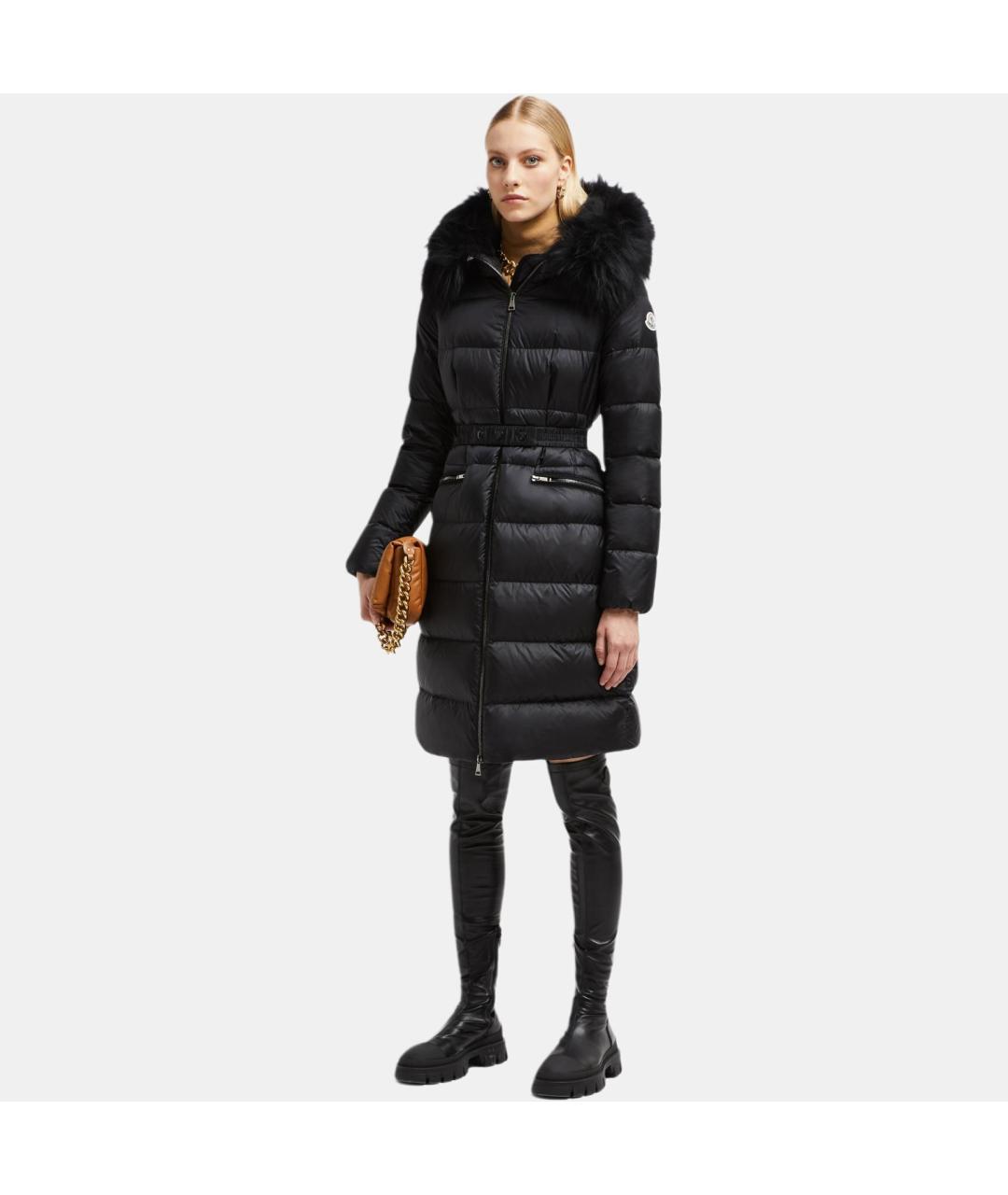 MONCLER Черный пуховик, фото 2