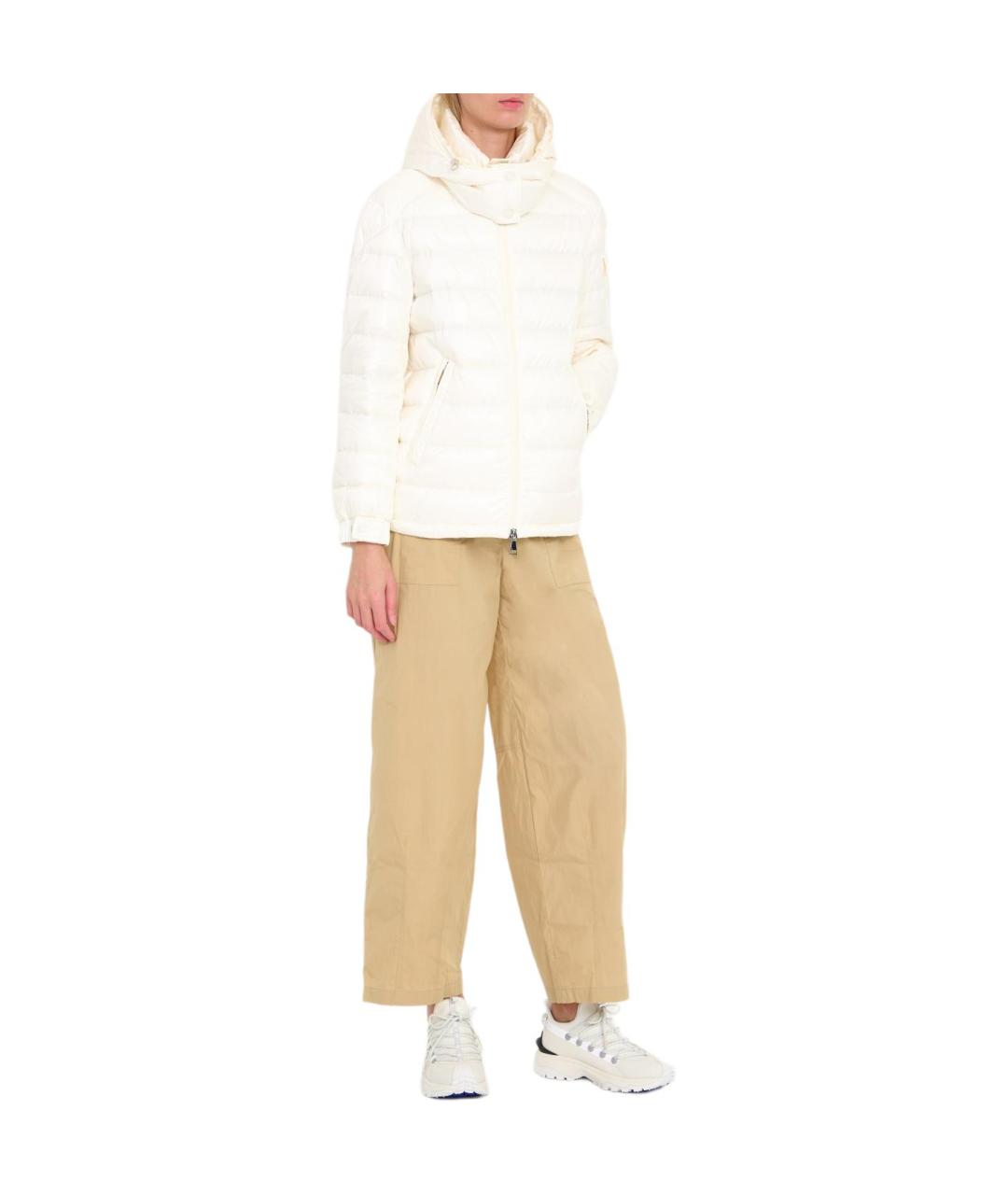 MONCLER Белая полиамидовая куртка, фото 5
