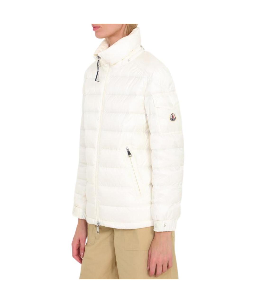 MONCLER Белая полиамидовая куртка, фото 4