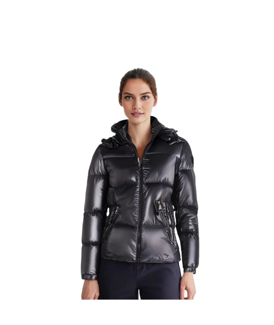 MONCLER Черный пуховик, фото 5