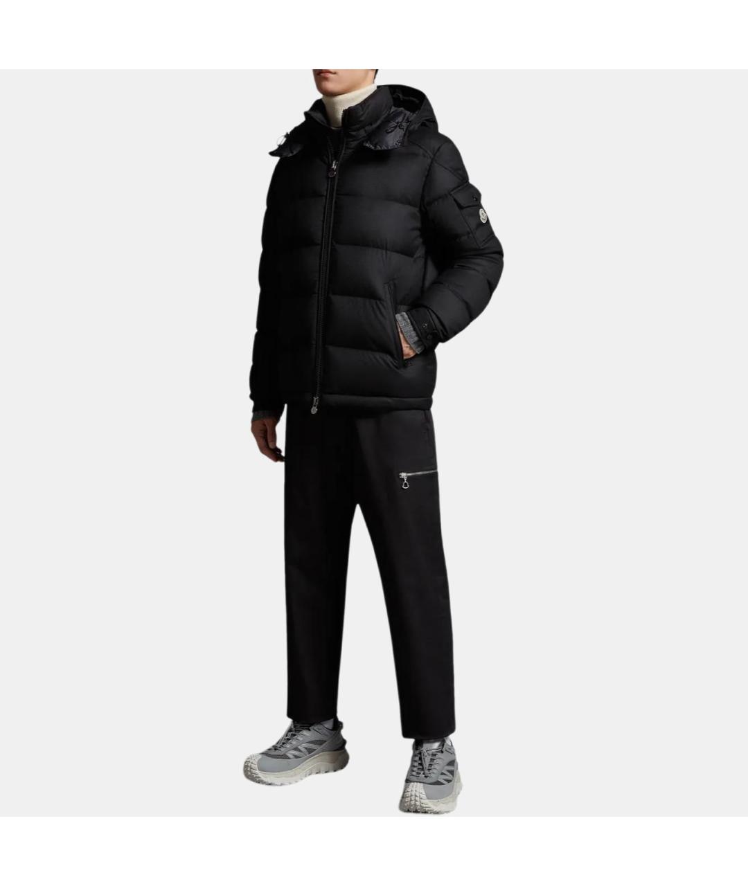 MONCLER Черный пуховик, фото 2