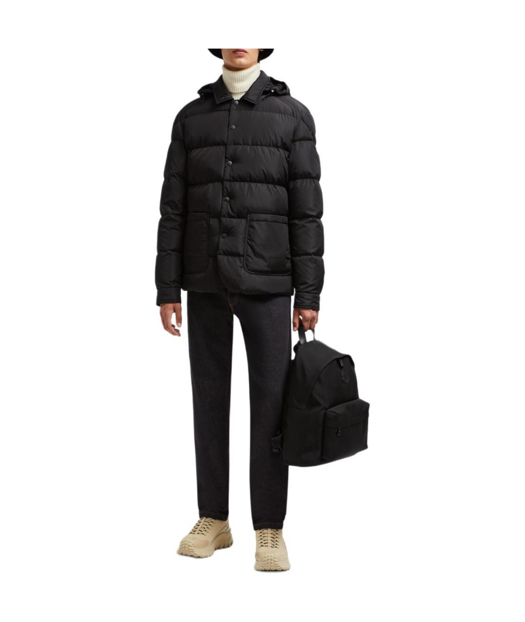 MONCLER Черный пуховик, фото 2