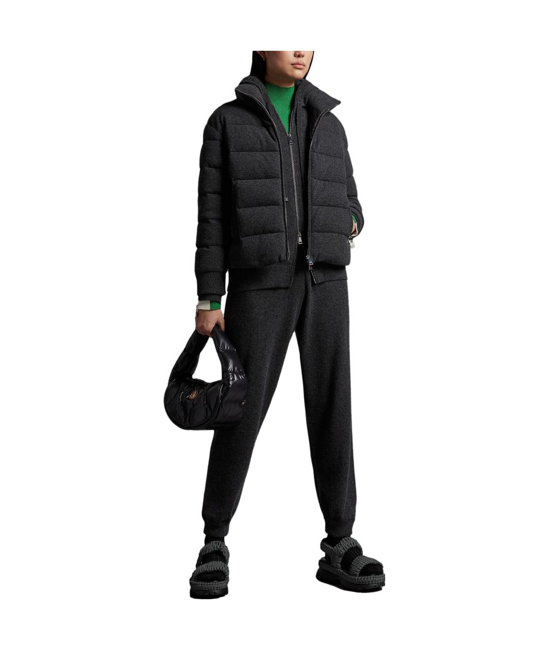 MONCLER Серый пуховик, фото 2