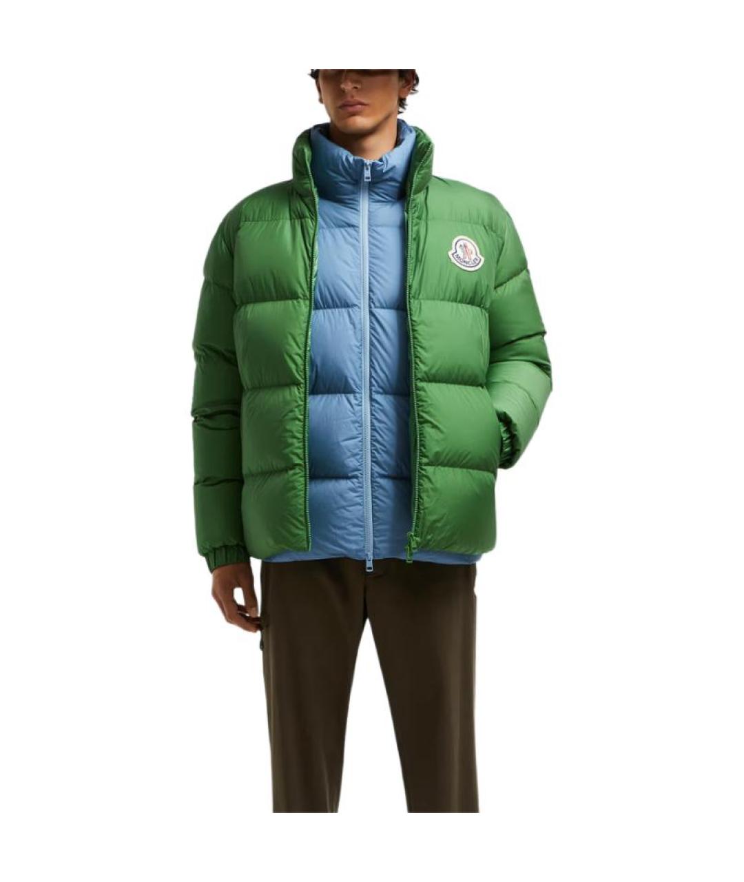 MONCLER Зеленый пуховик, фото 2