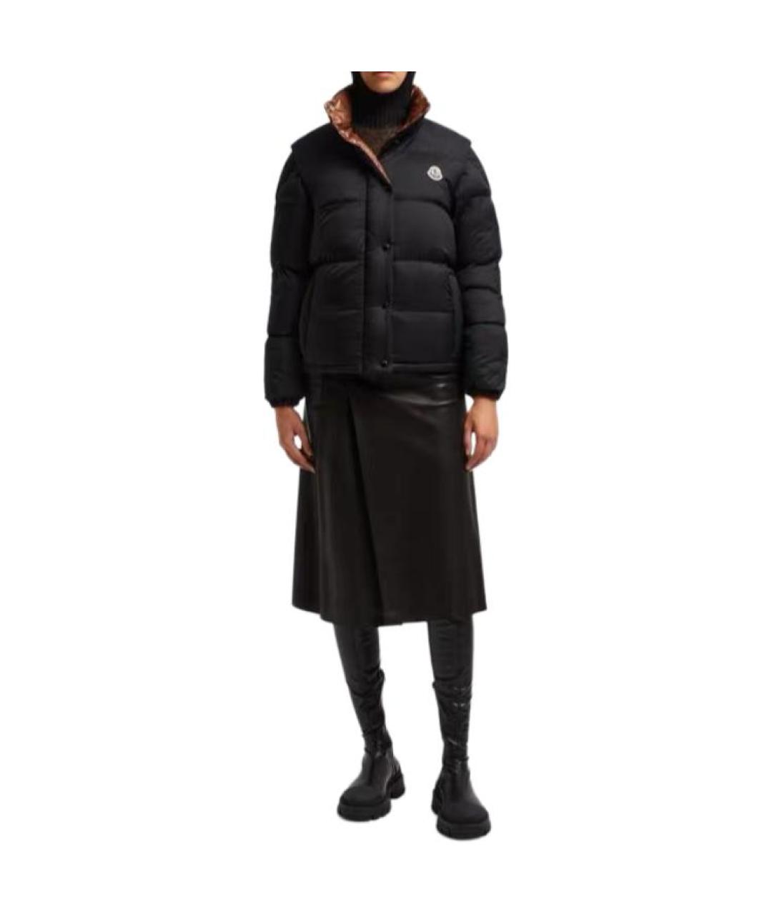 MONCLER Черный пуховик, фото 2