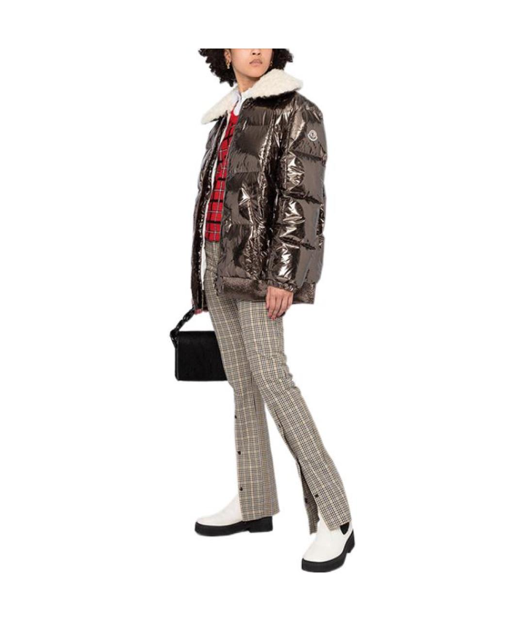 MONCLER Коричневый пуховик, фото 4