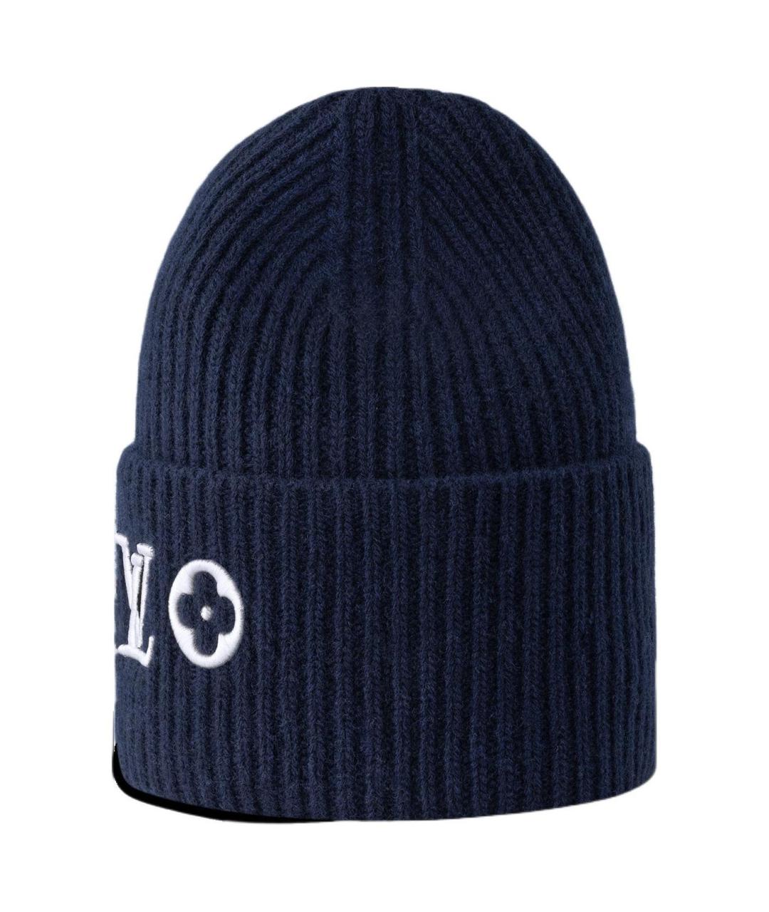 LOUIS VUITTON Темно-синяя шерстяная шапка, фото 3