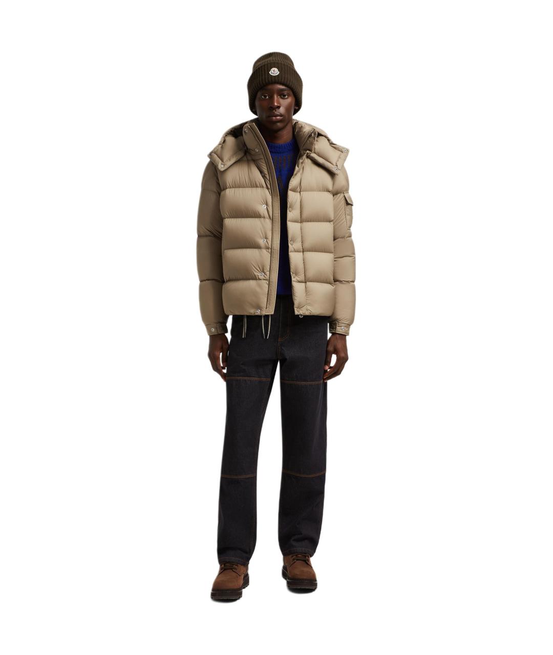 MONCLER Коричневый пуховик, фото 4