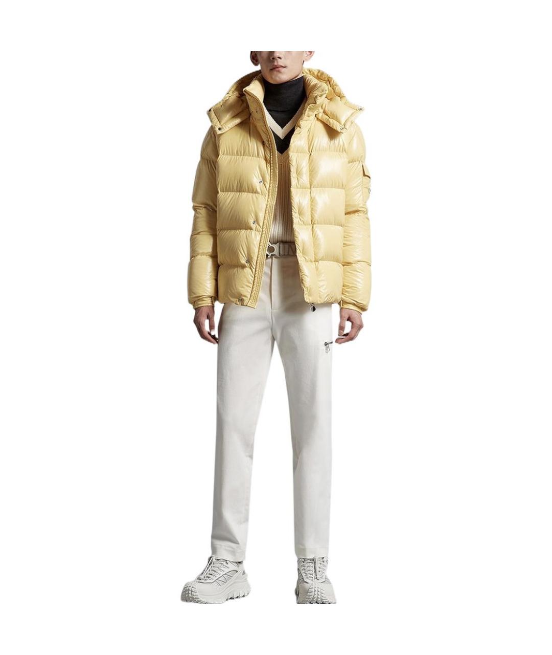 MONCLER Желтый пуховик, фото 4