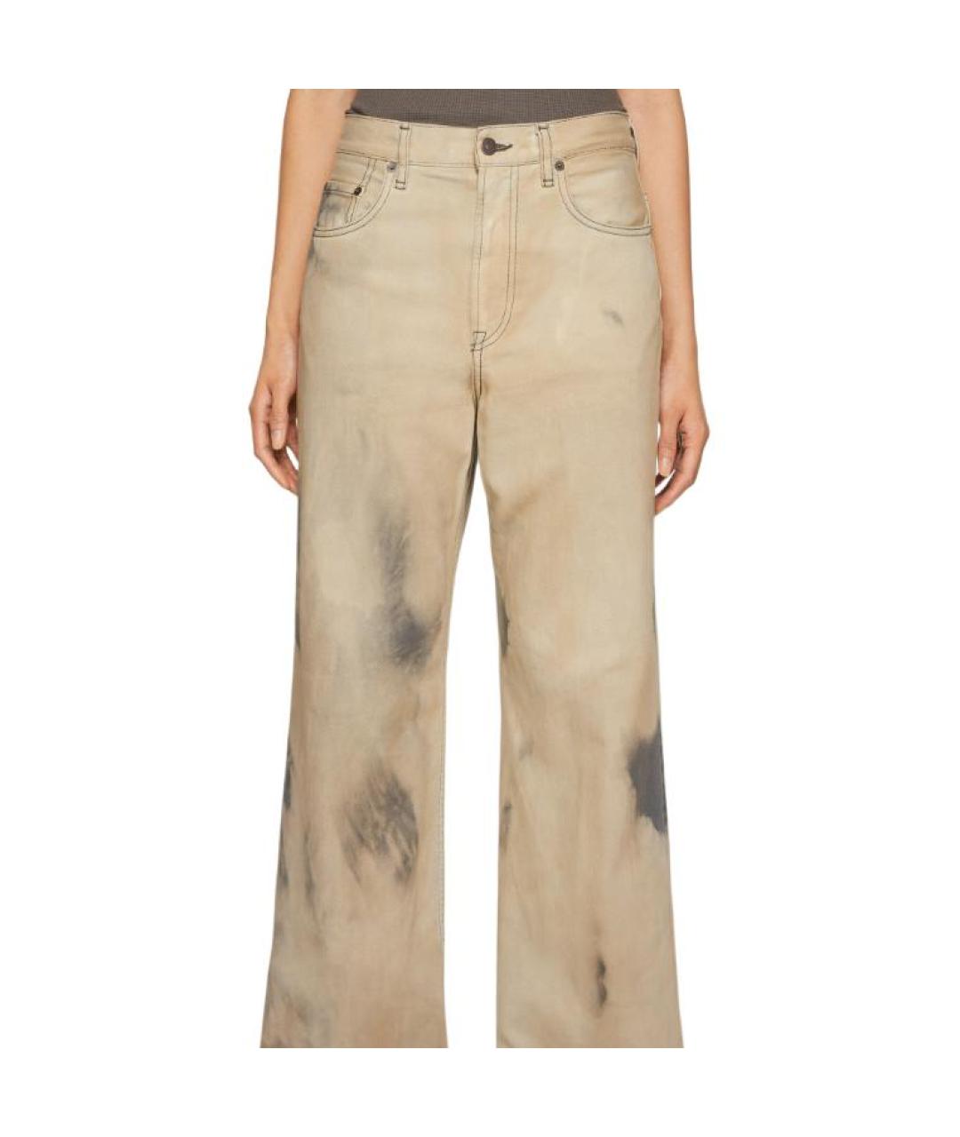 ACNE STUDIOS Бежевые хлопковые прямые джинсы, фото 2