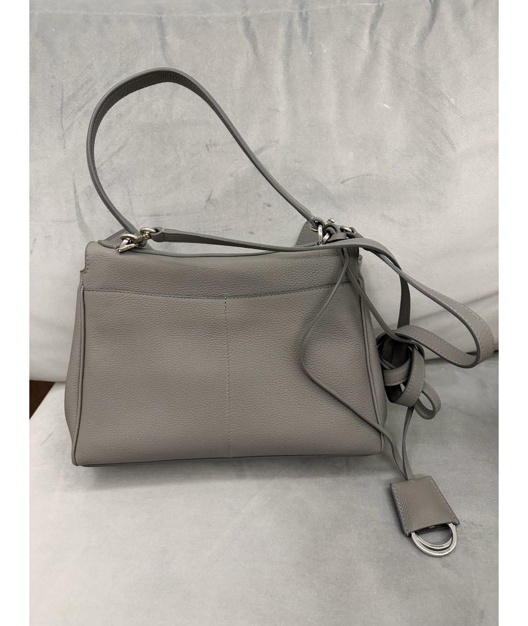 BALENCIAGA Серая кожаная сумка через плечо, фото 3
