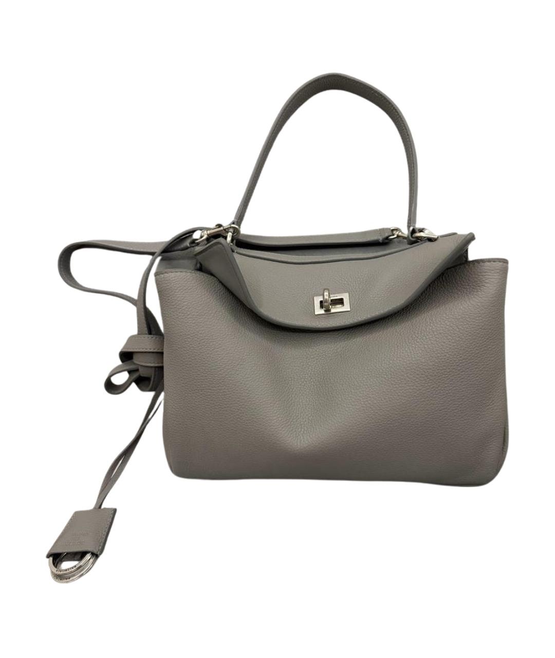 BALENCIAGA Серая кожаная сумка через плечо, фото 1