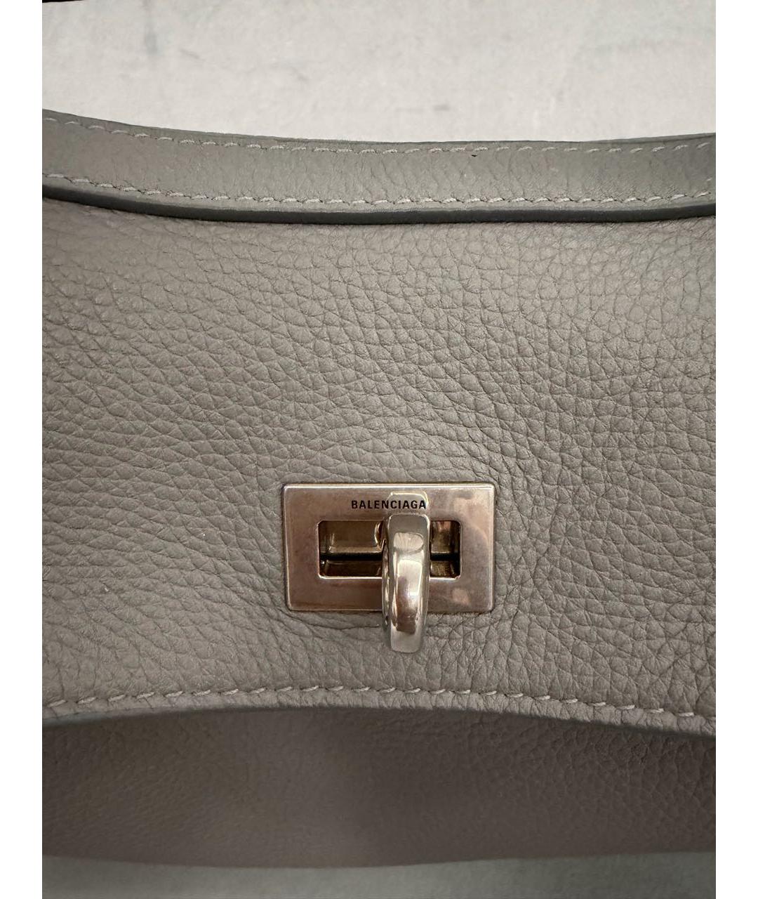 BALENCIAGA Серая кожаная сумка через плечо, фото 5