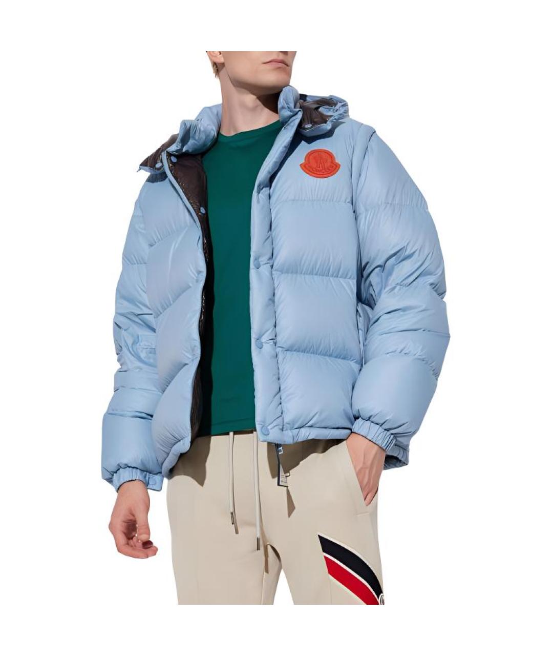 MONCLER Синий пуховик, фото 3