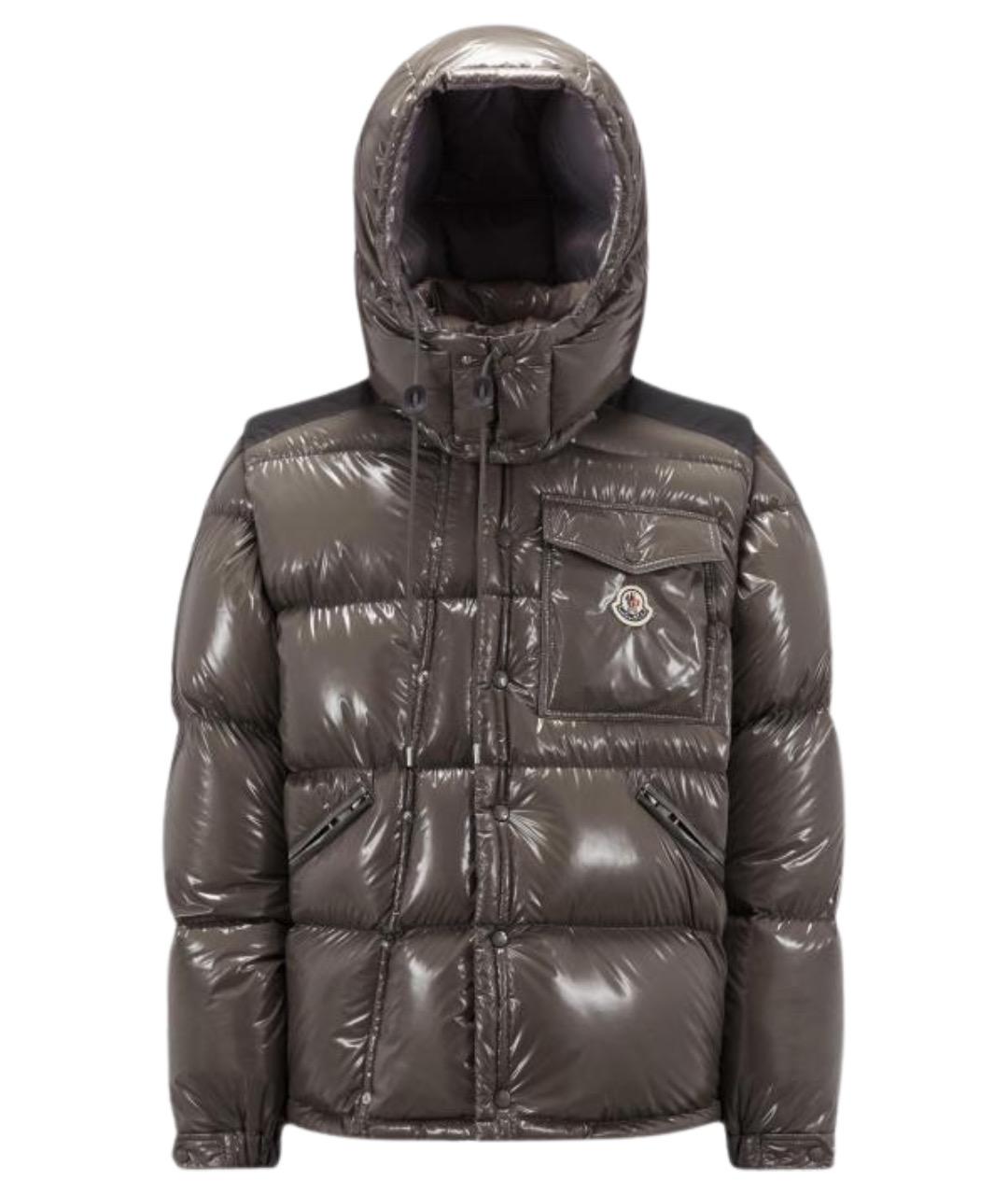 MONCLER Серый пуховик, фото 1