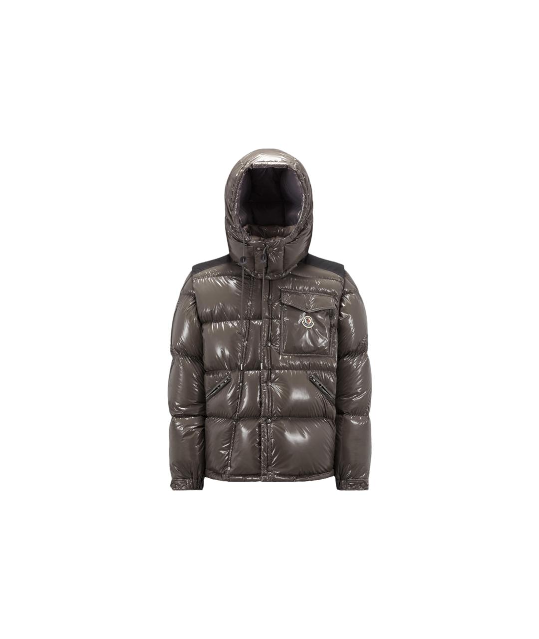 MONCLER Серый пуховик, фото 4