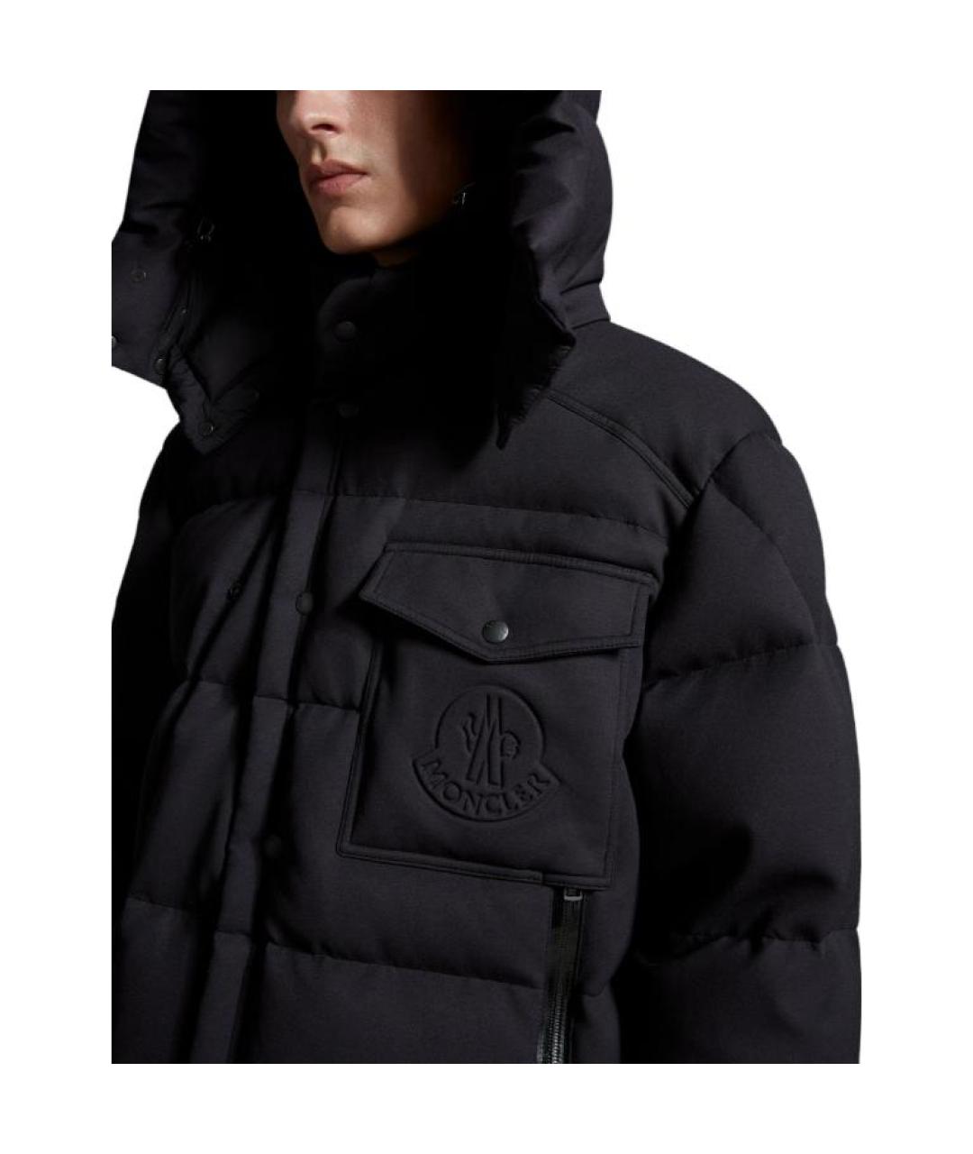 MONCLER Черная полиамидовая куртка, фото 4