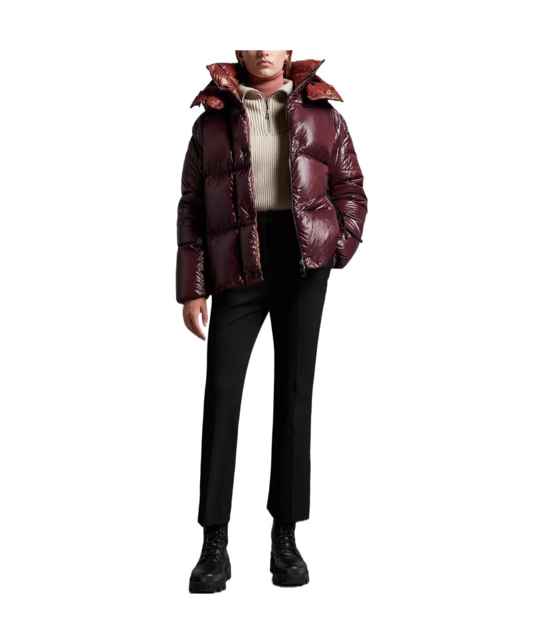 MONCLER Бордовый пуховик, фото 2