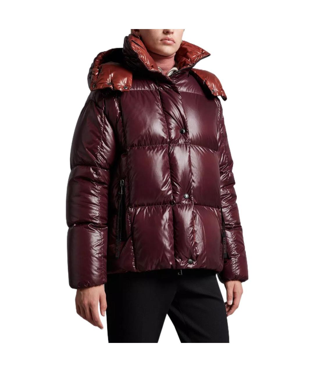 MONCLER Бордовый пуховик, фото 3