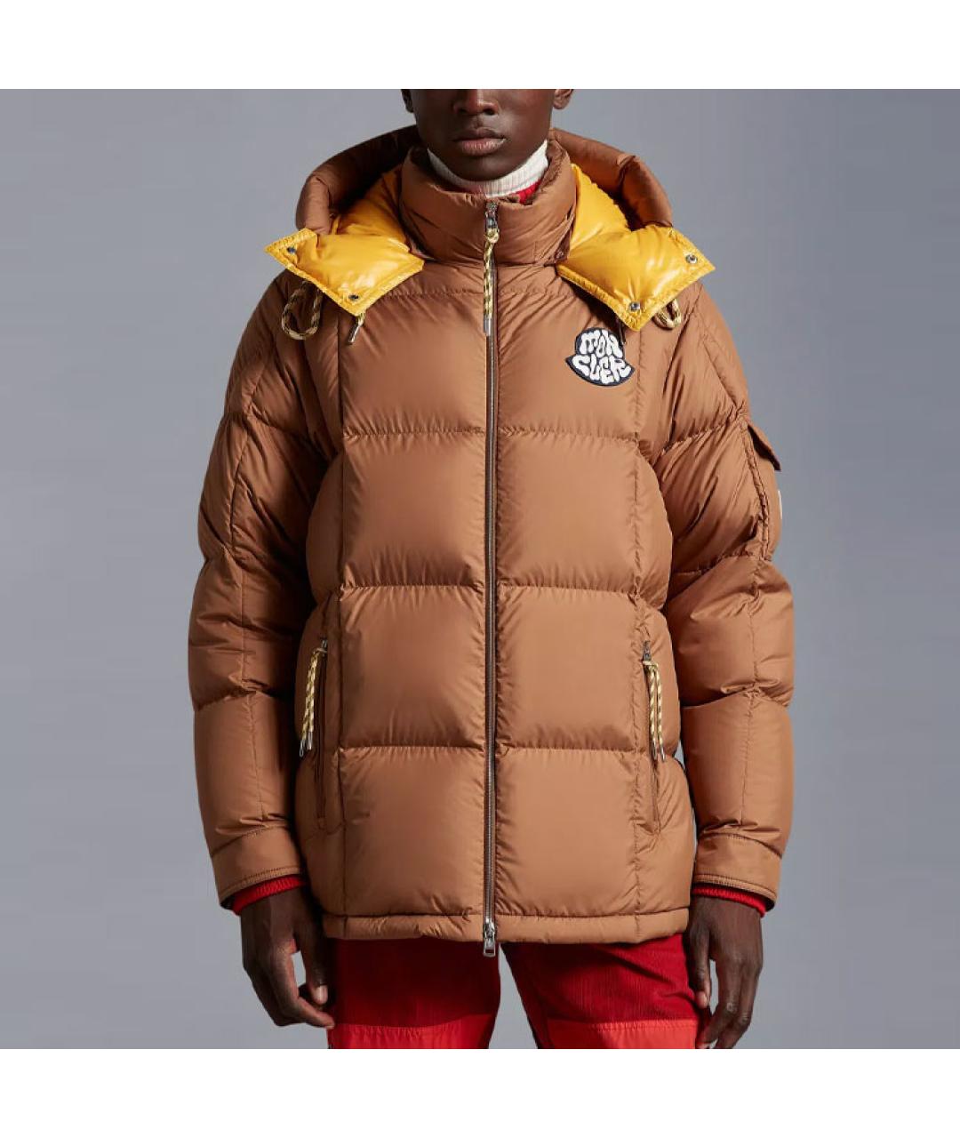 MONCLER Коричневый пуховик, фото 3