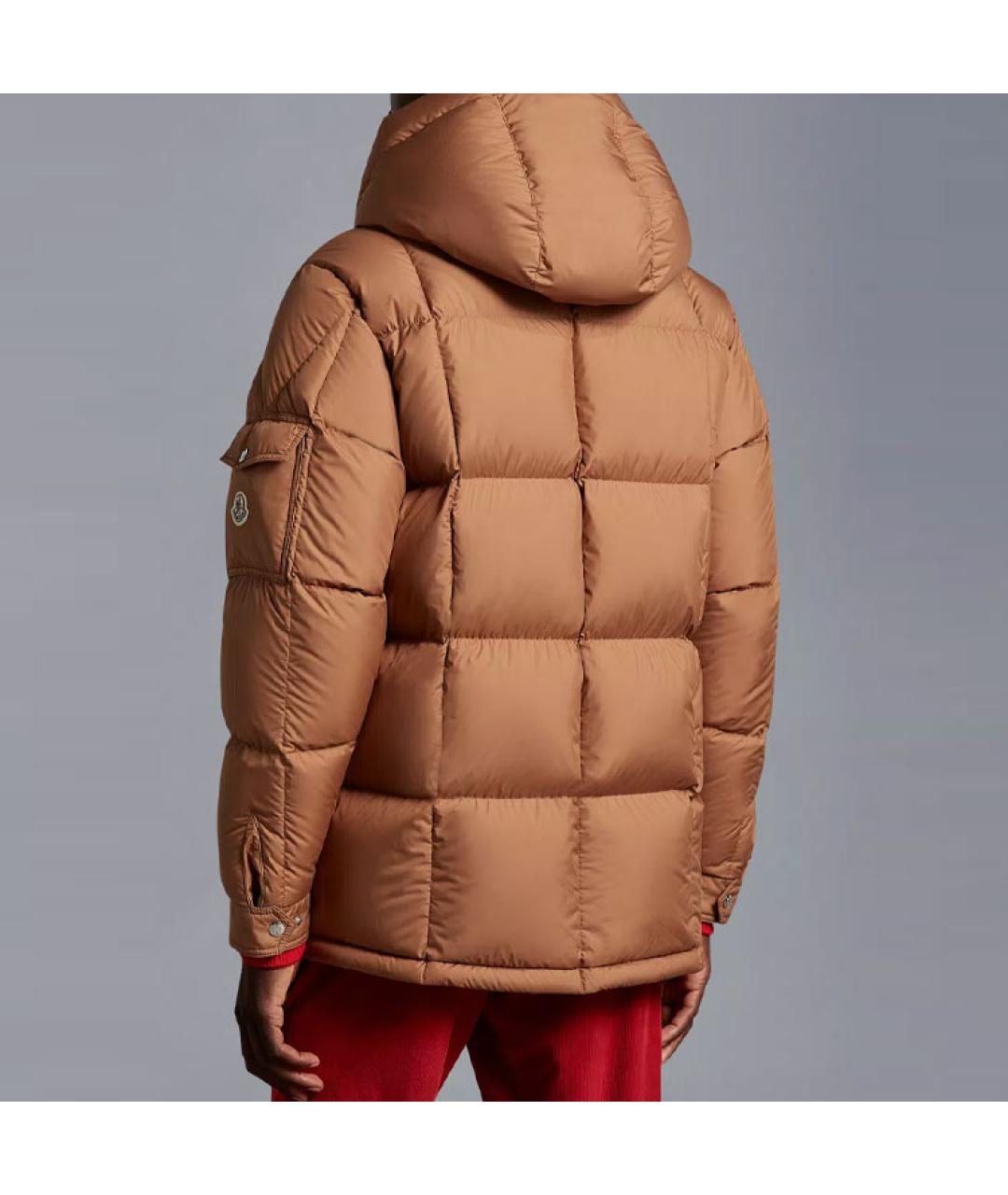 MONCLER Коричневый пуховик, фото 4