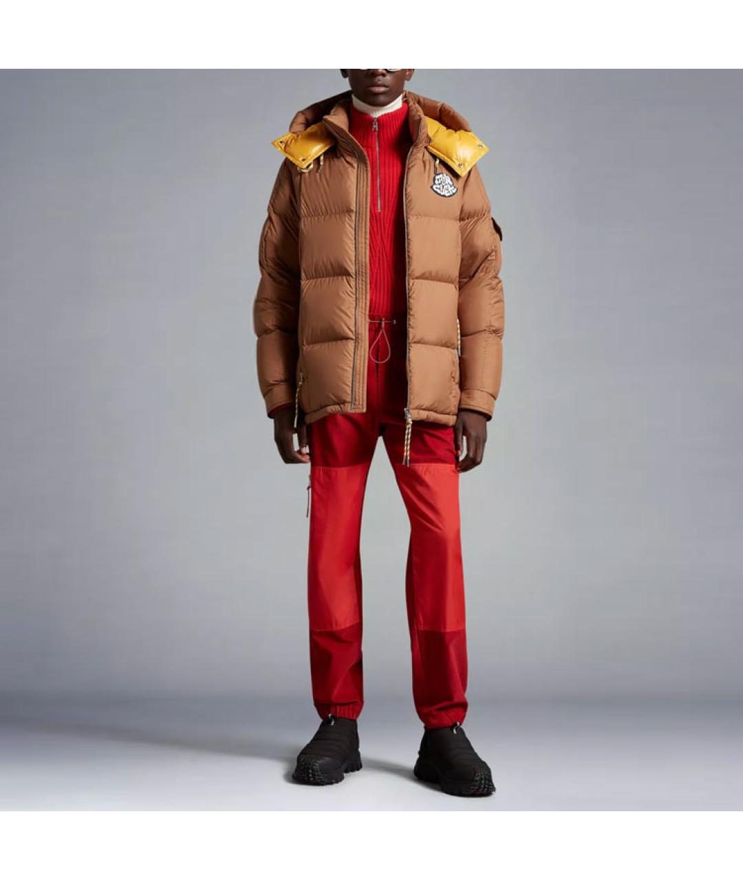 MONCLER Коричневый пуховик, фото 2