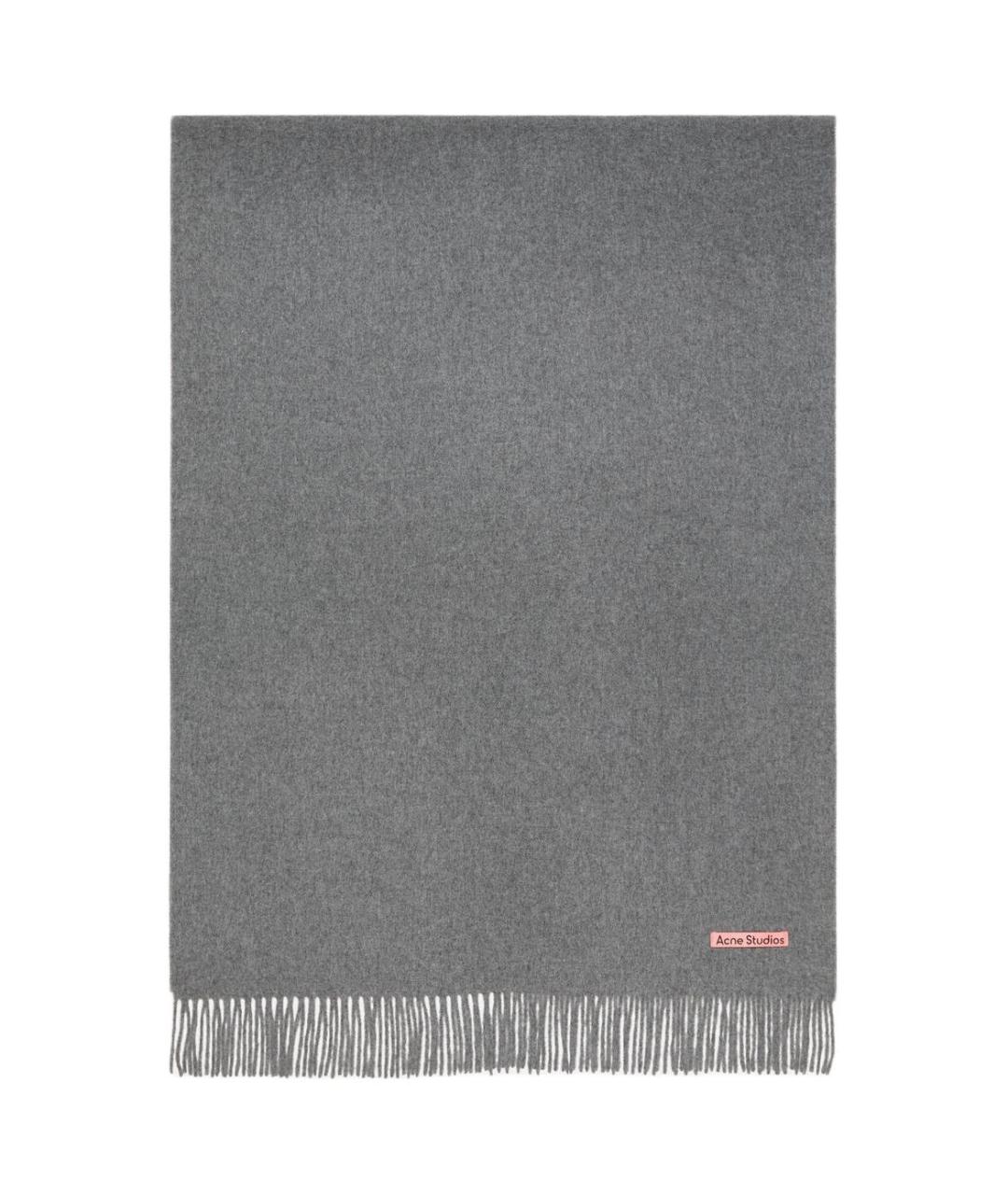 ACNE STUDIOS Серый шерстяной шарф, фото 1