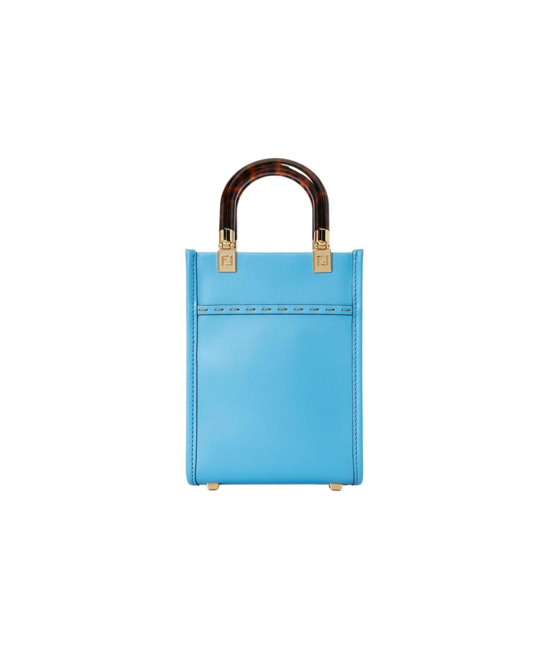 FENDI Голубая кожаная сумка через плечо, фото 6