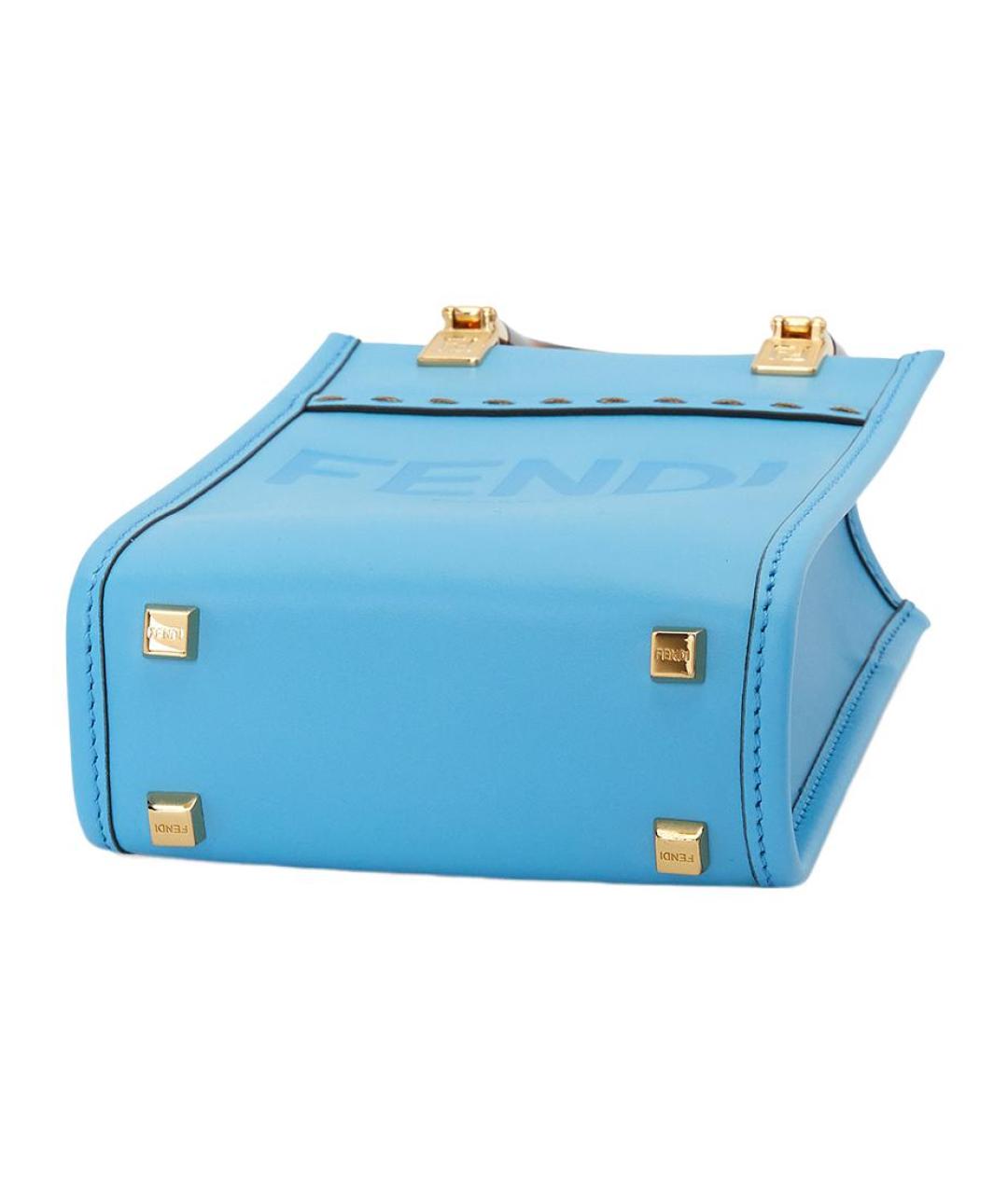 FENDI Голубая кожаная сумка через плечо, фото 5