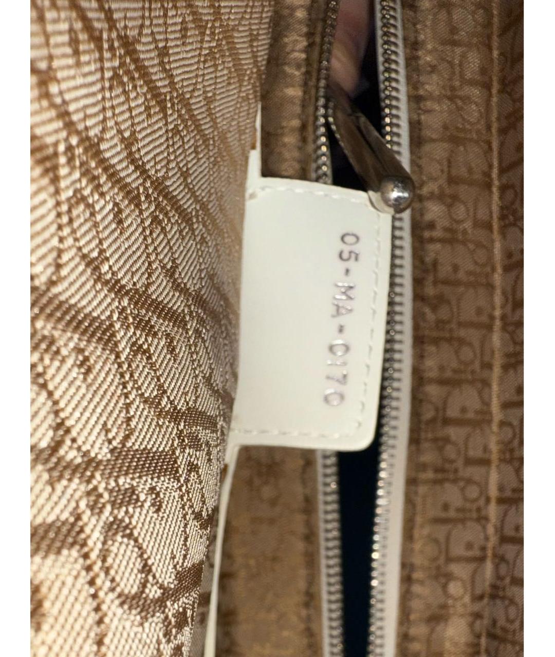 CHRISTIAN DIOR Белая кожаная сумка с короткими ручками, фото 4